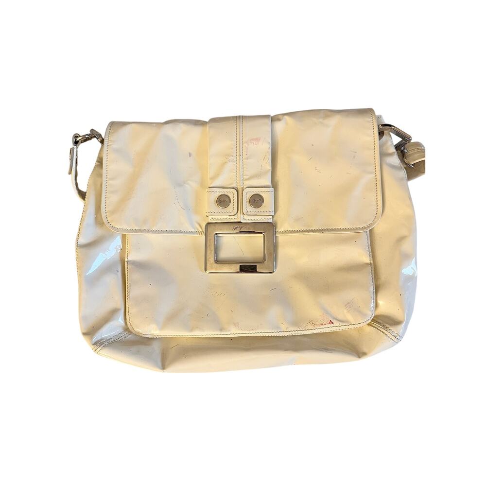 Roger Vivier White Patent Leather Shoulder Bag